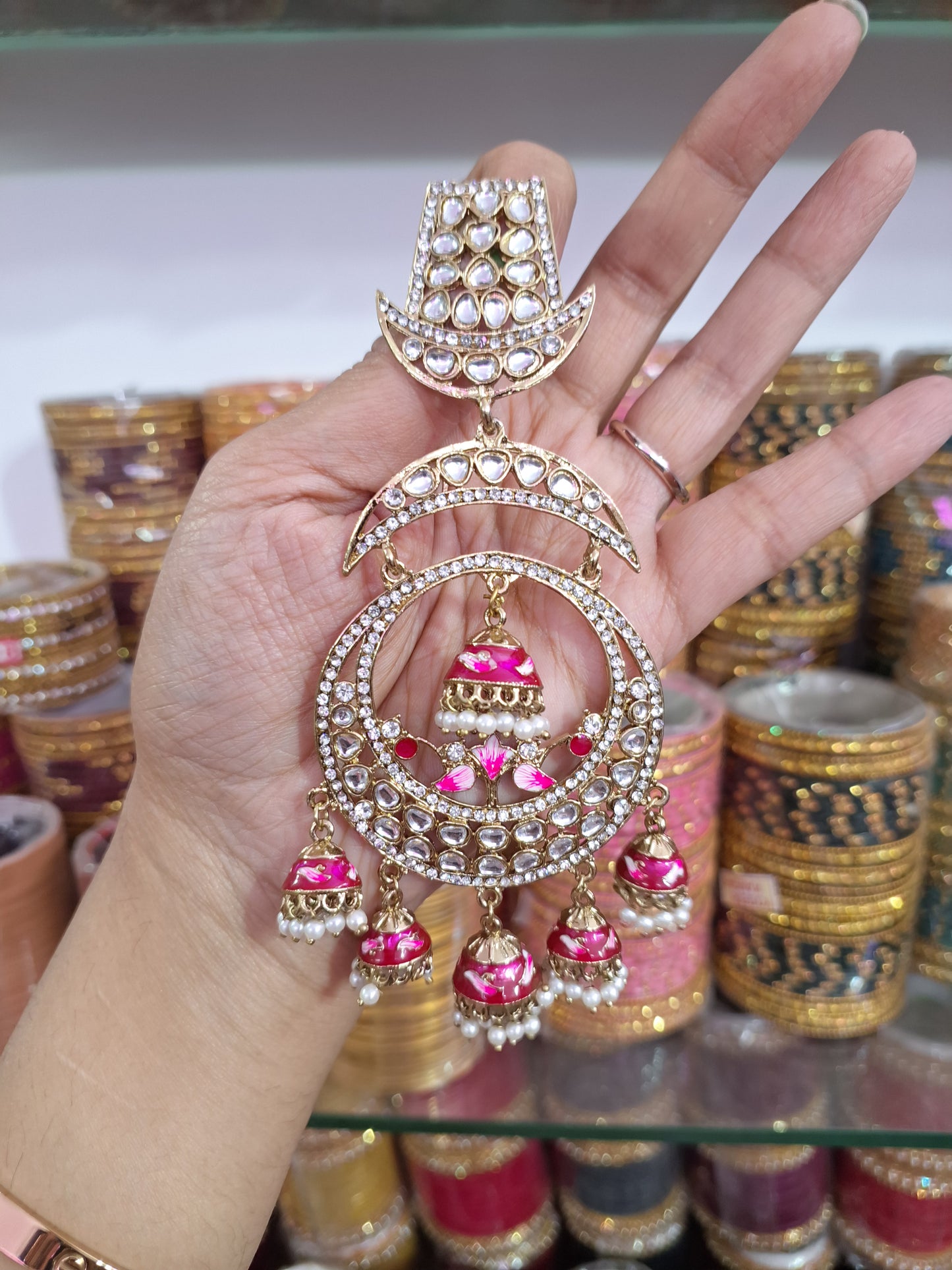 Meenakari Jhumki Earrings