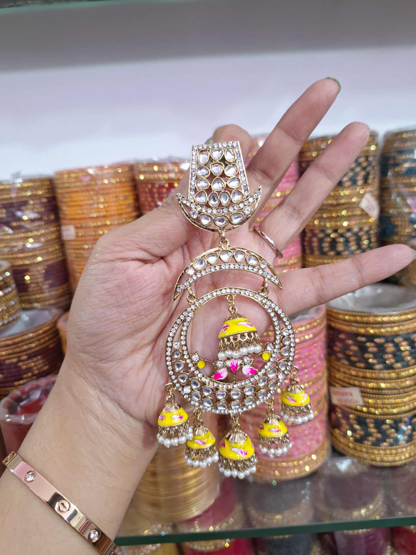 Meenakari Jhumki Earrings