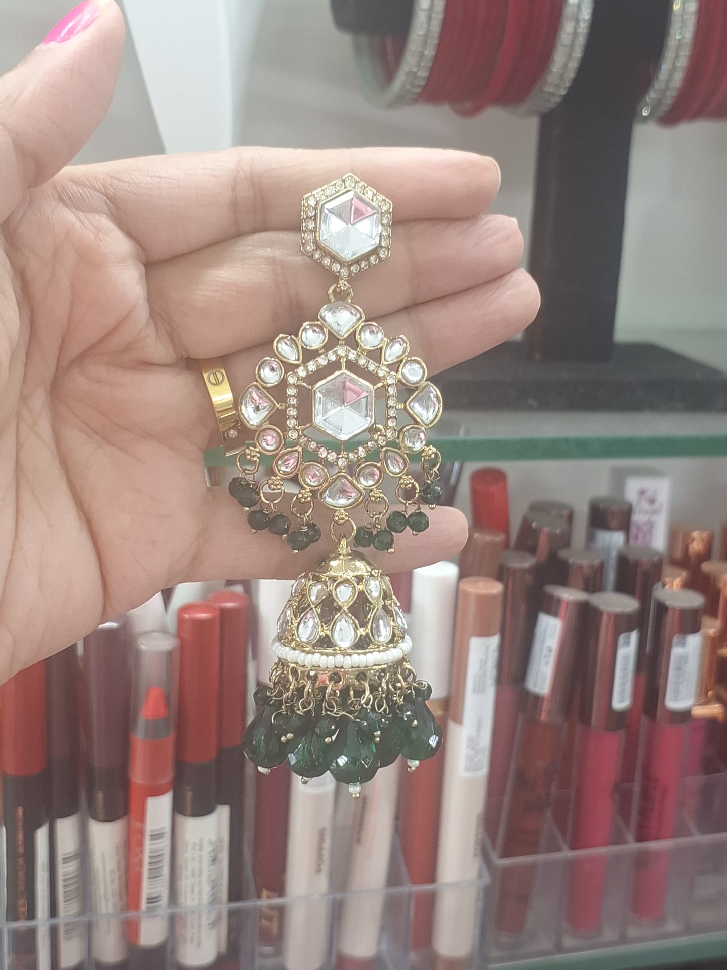 Polki Jhumka Earrings