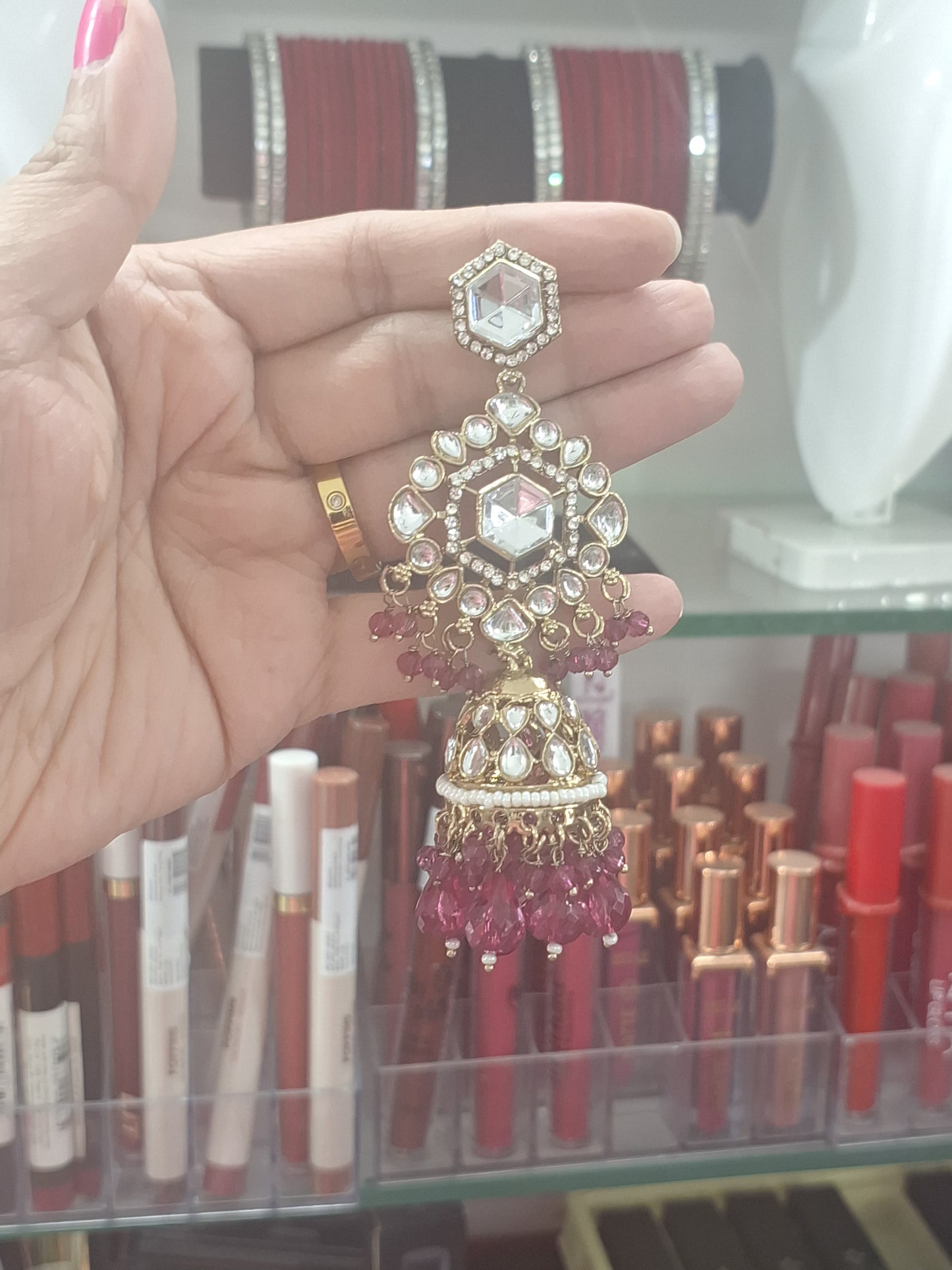 Polki Jhumka Earrings