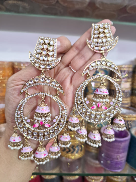 Meenakari Jhumki Earrings