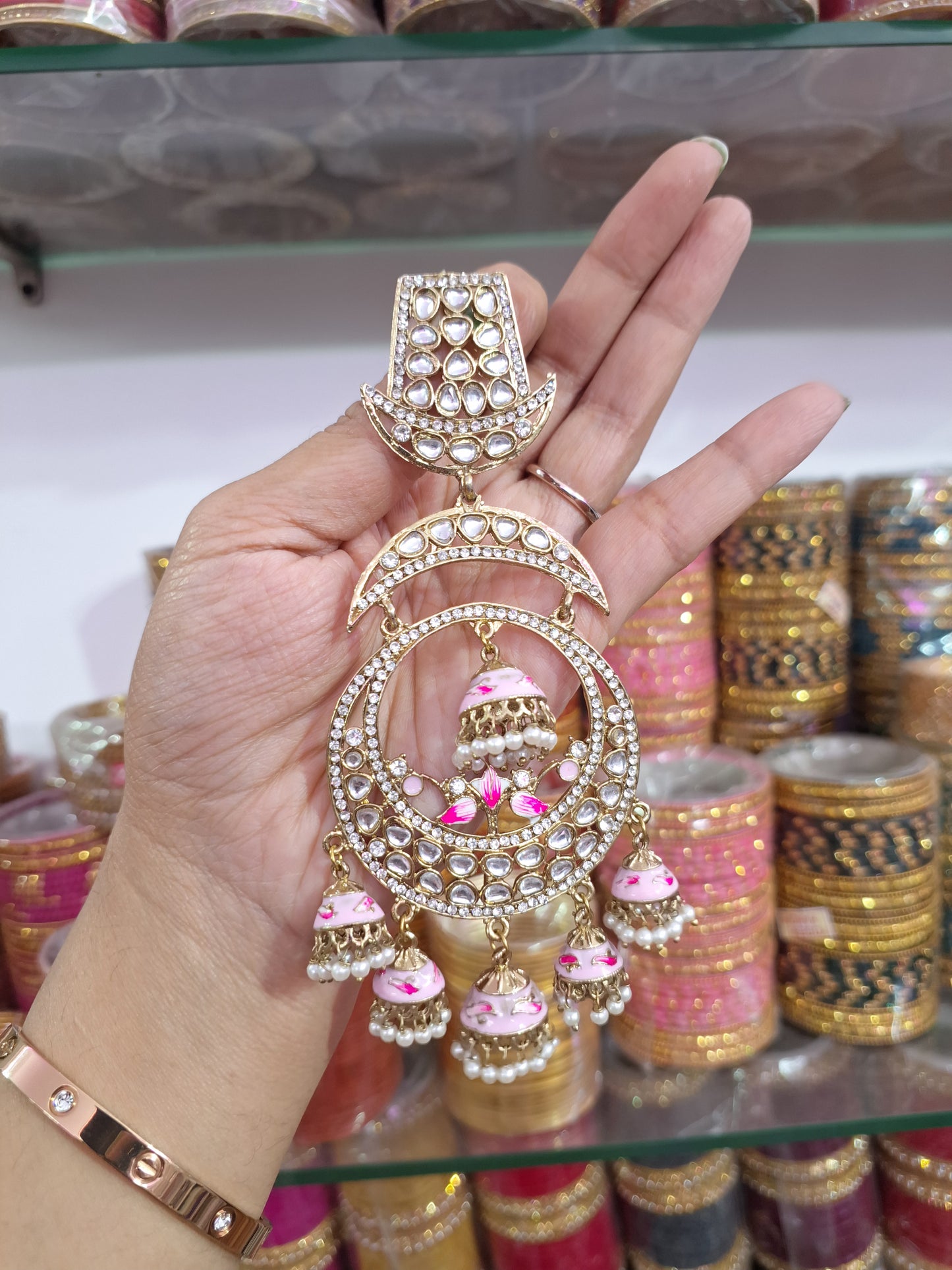 Meenakari Jhumki Earrings