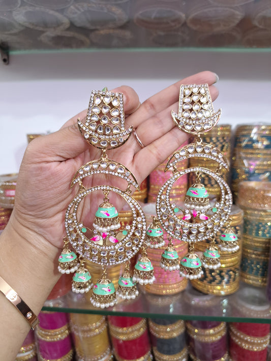 Meenakari Jhumki Earrings