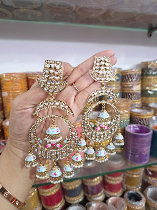 Meenakari Jhumki Earrings