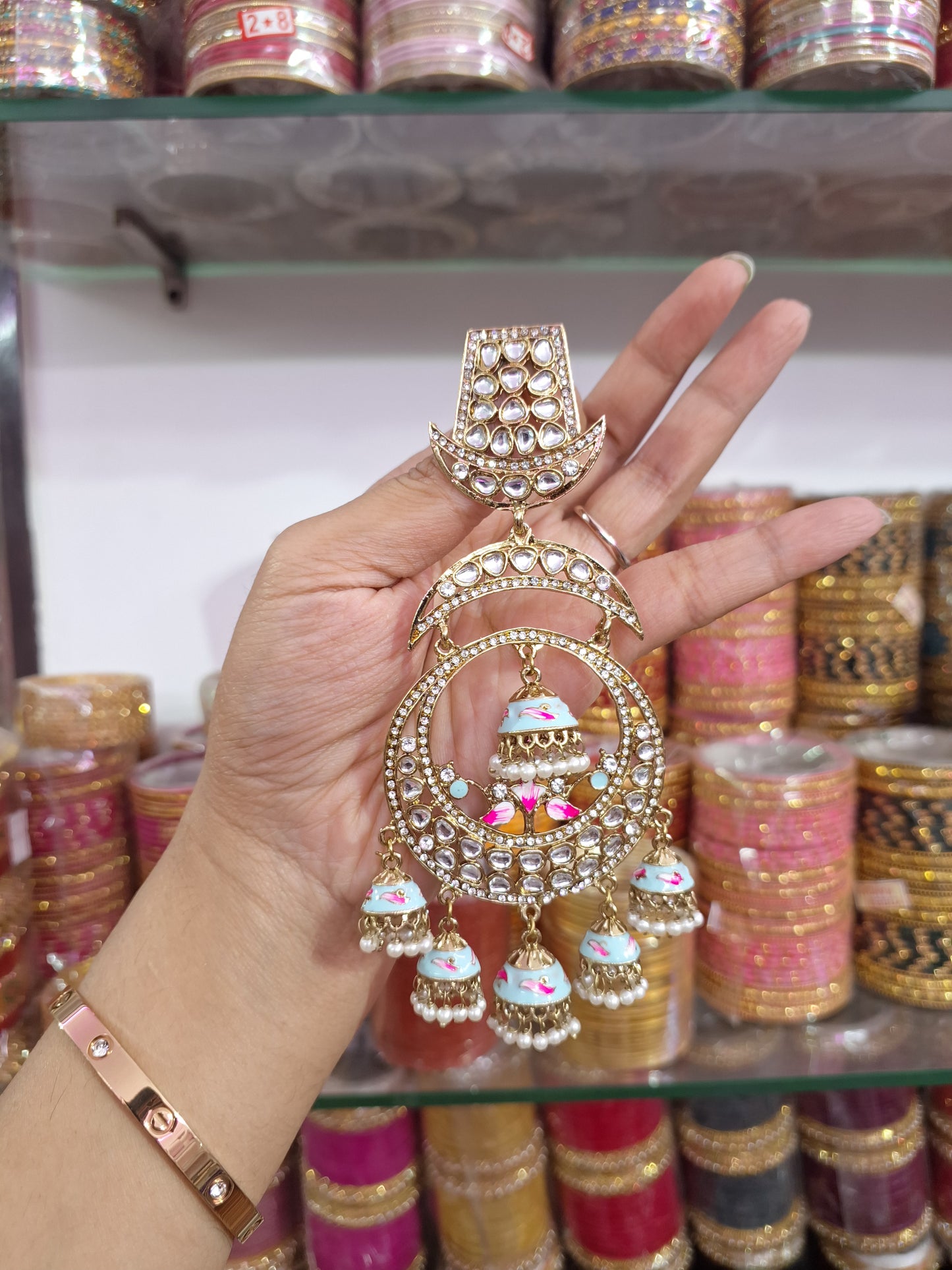Meenakari Jhumki Earrings