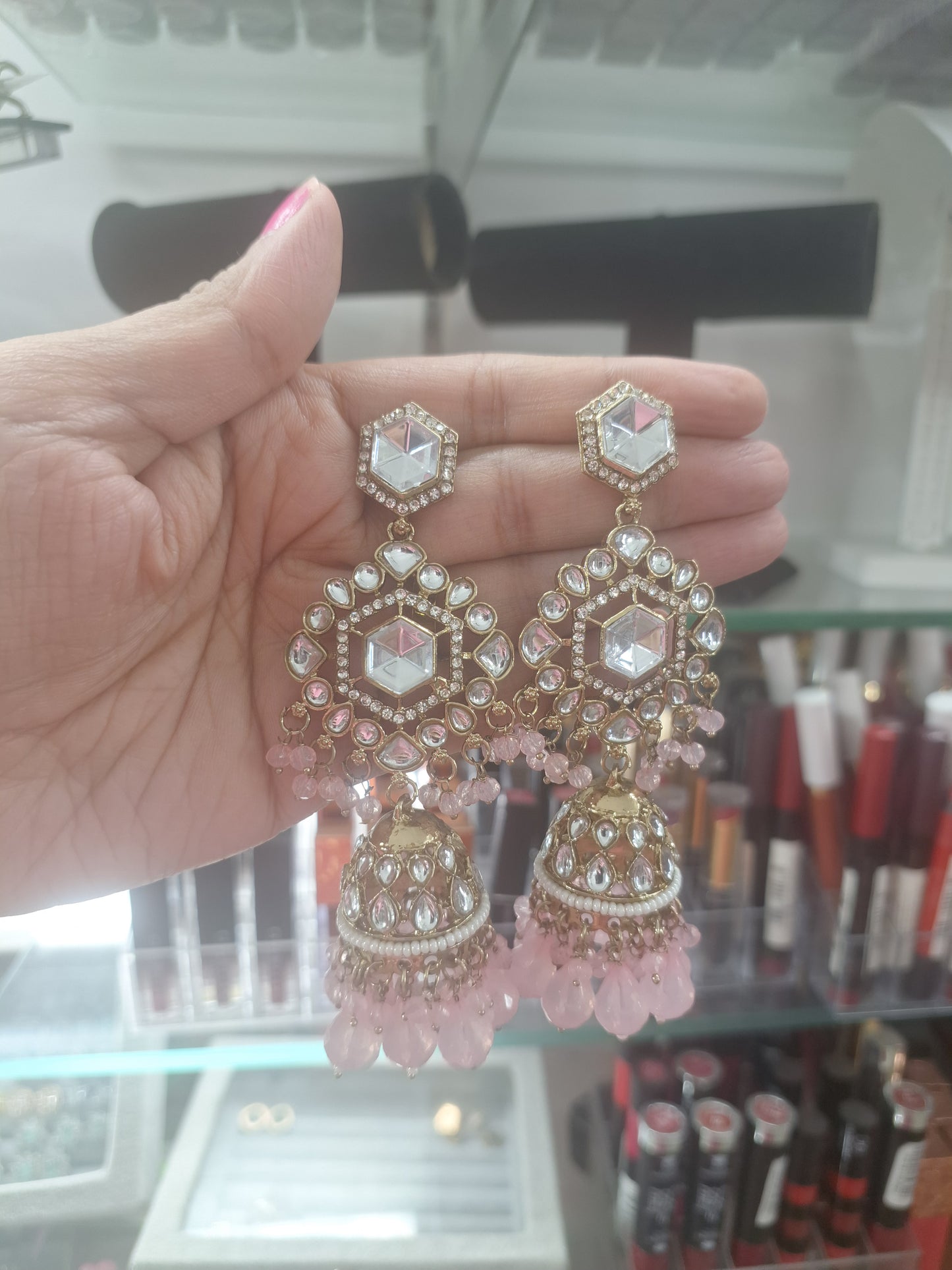 Polki Jhumka Earrings