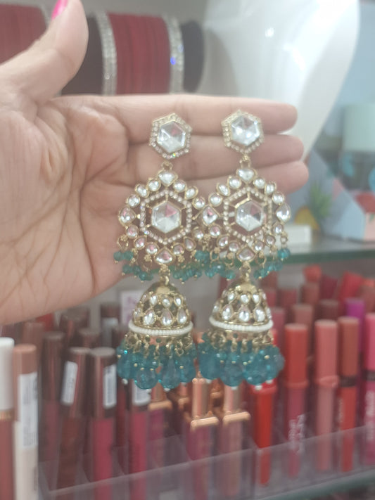 Polki Jhumka Earrings