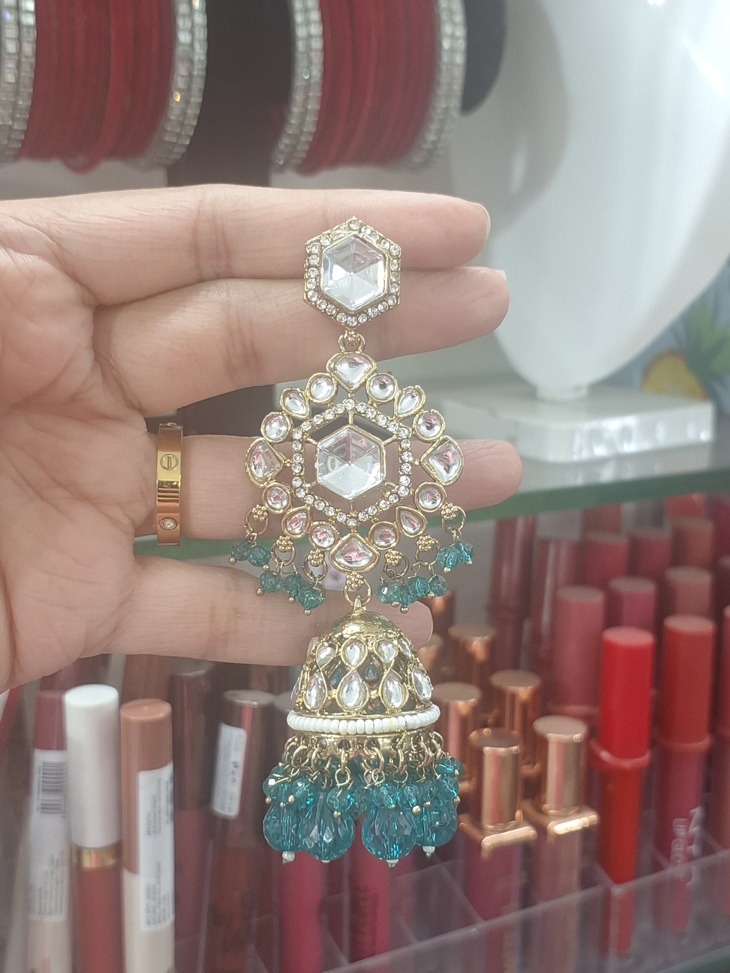 Polki Jhumka Earrings