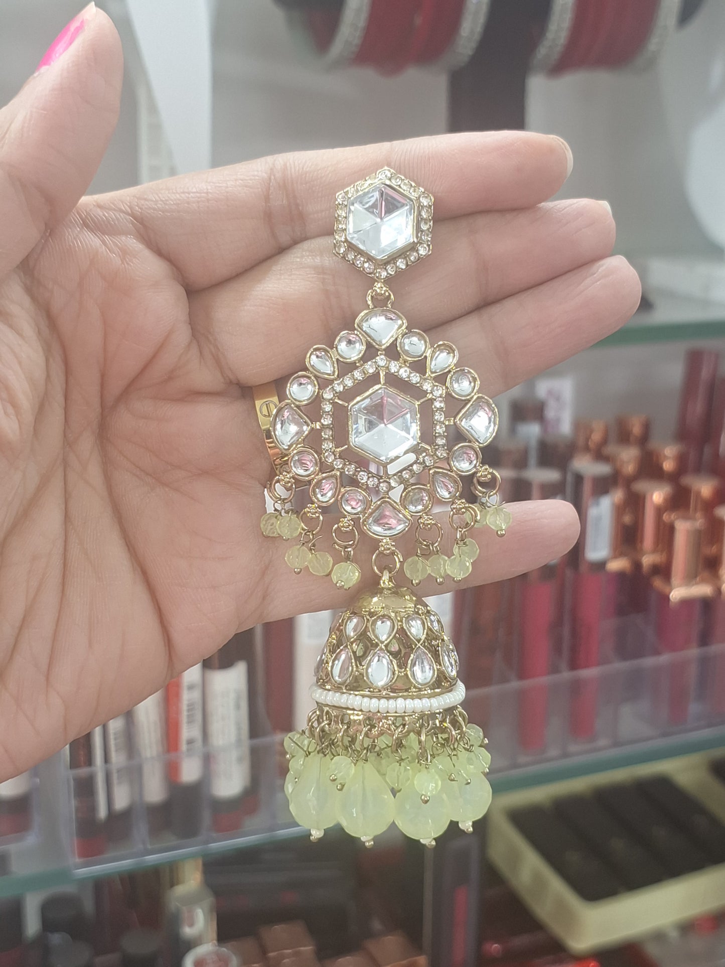 Polki Jhumka Earrings