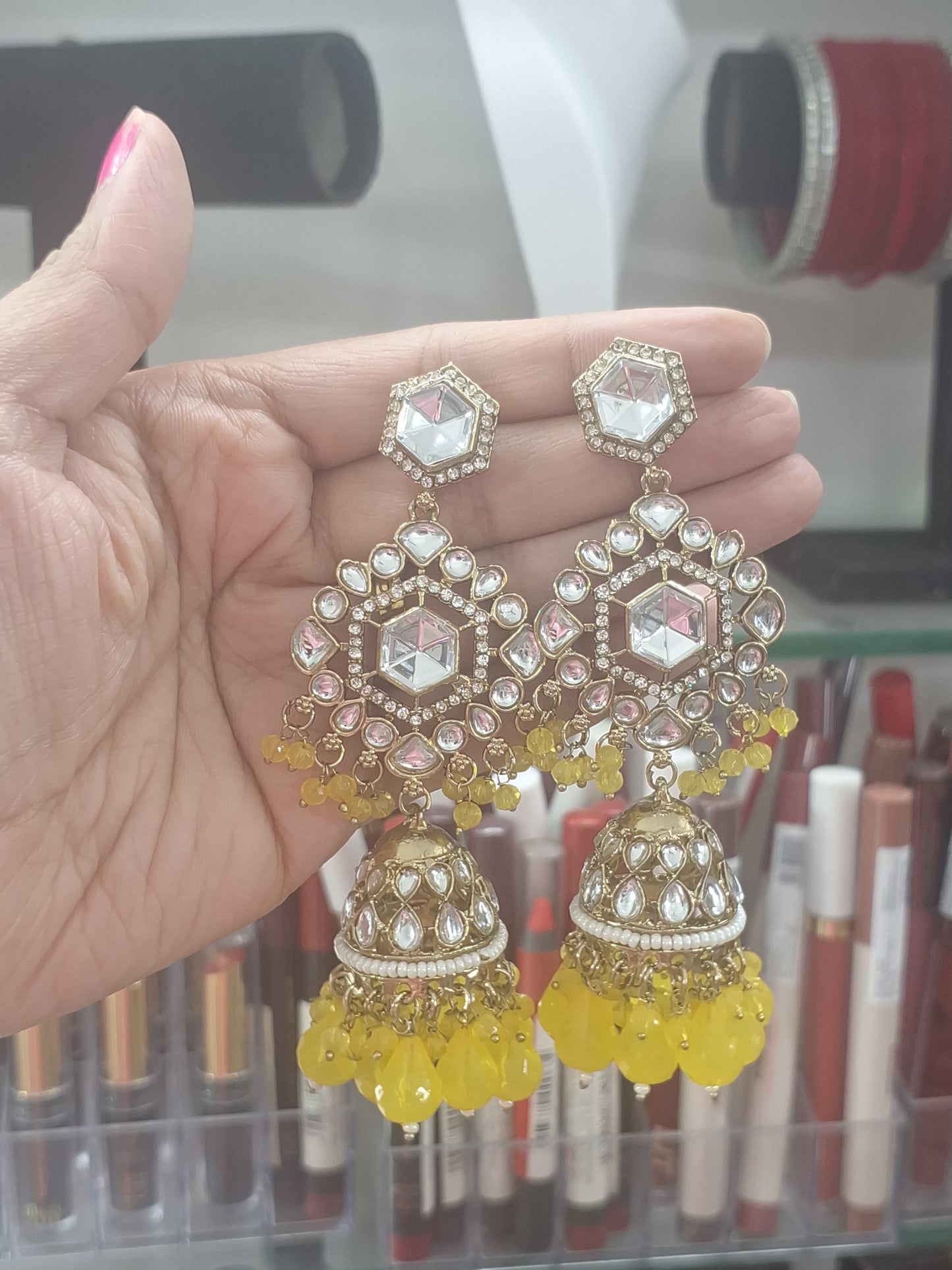 Polki Jhumka Earrings