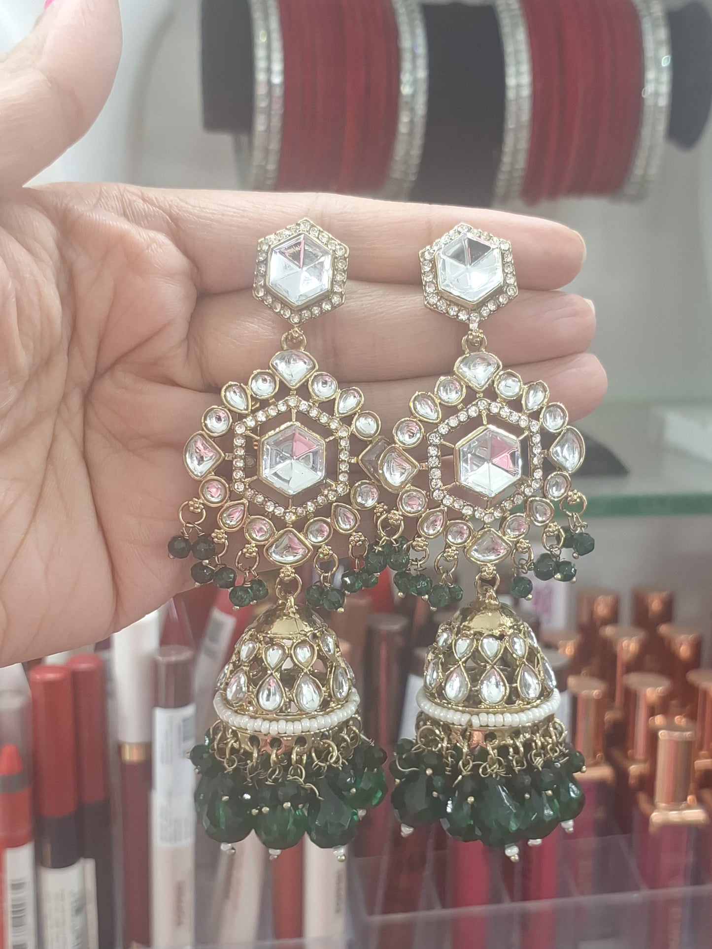 Polki Jhumka Earrings