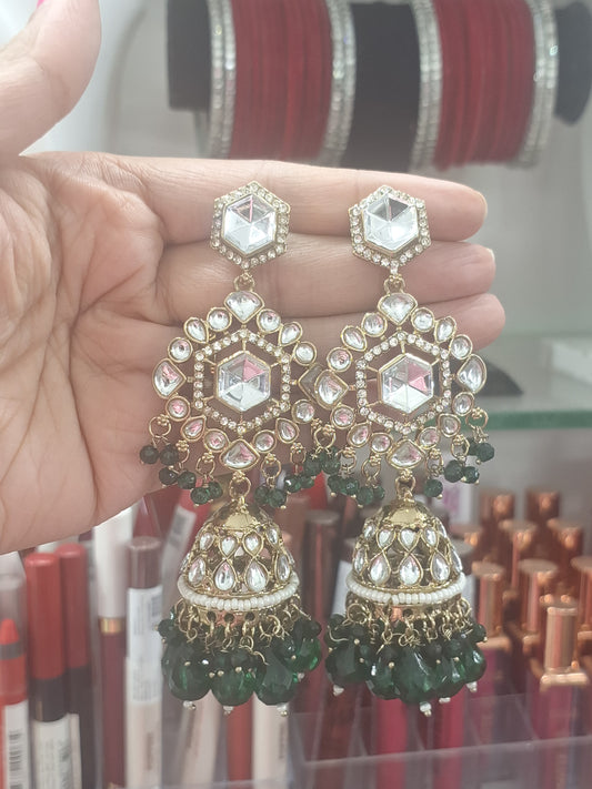 Polki Jhumka Earrings