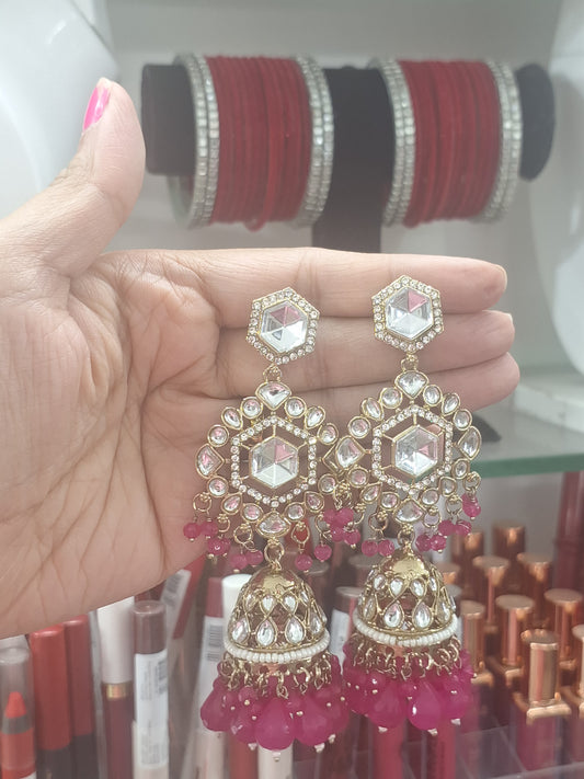 Polki Jhumka Earrings