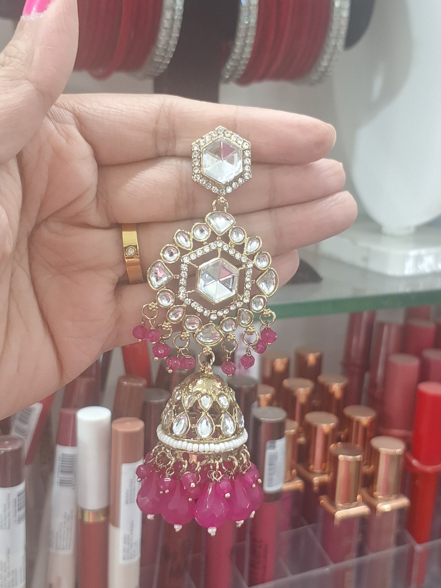 Polki Jhumka Earrings