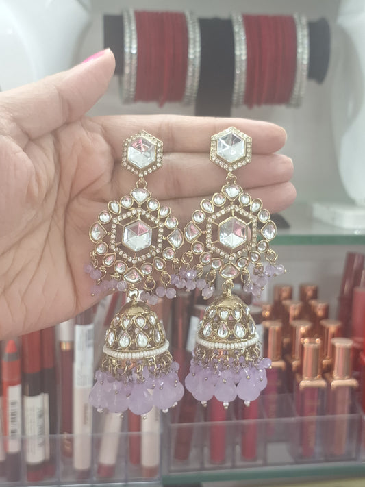 Polki Jhumka Earrings