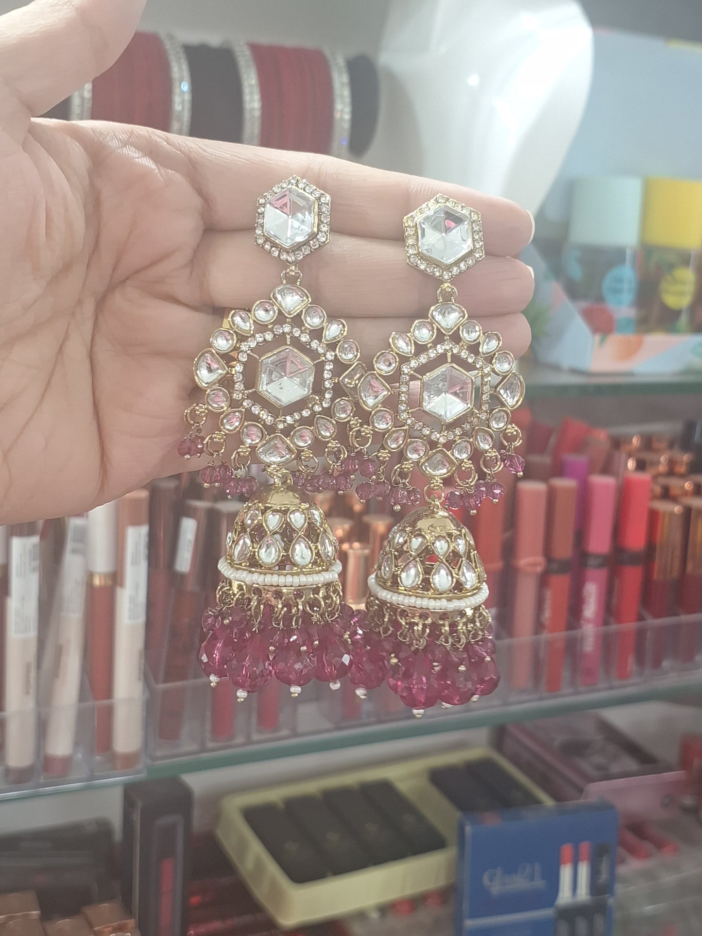 Polki Jhumka Earrings