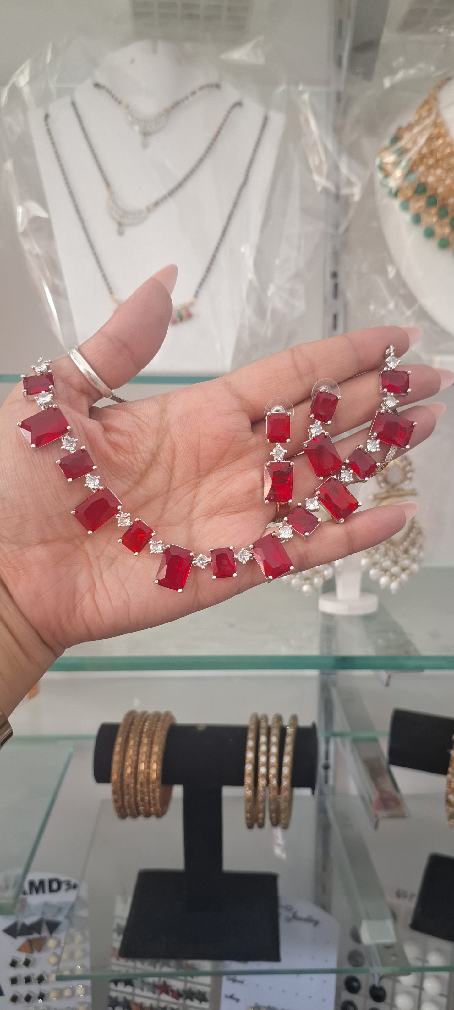 Celebrity Inspired AD Jewellery Set