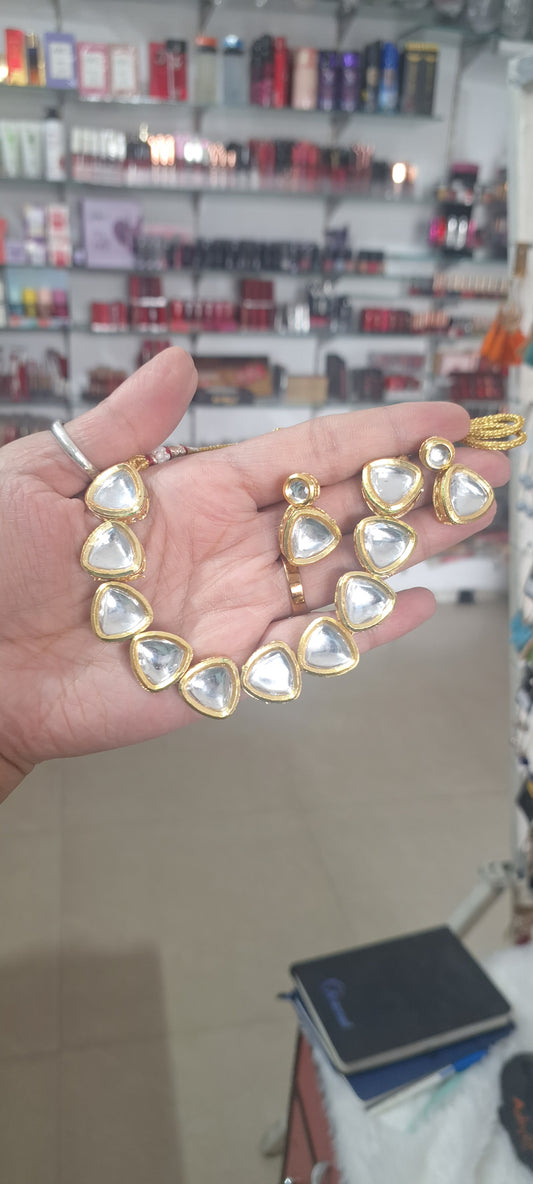 Kundan Jewellery Set with back Meena