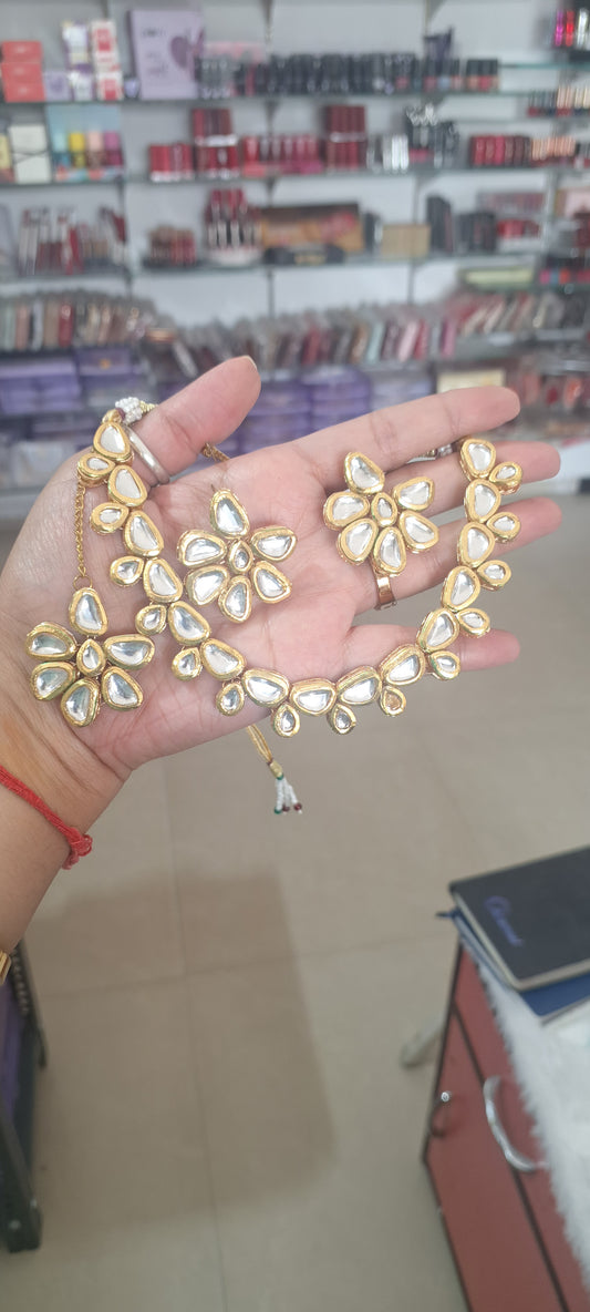 Kundan Jewellery Set with back Meena