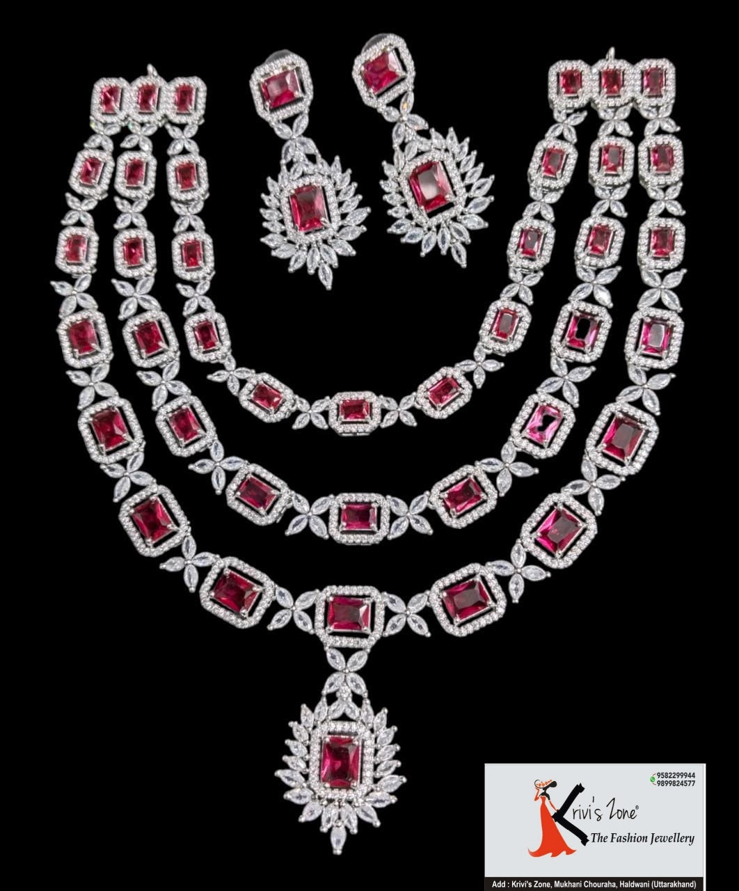 Triple Layer Starcut AD Jewellery Set