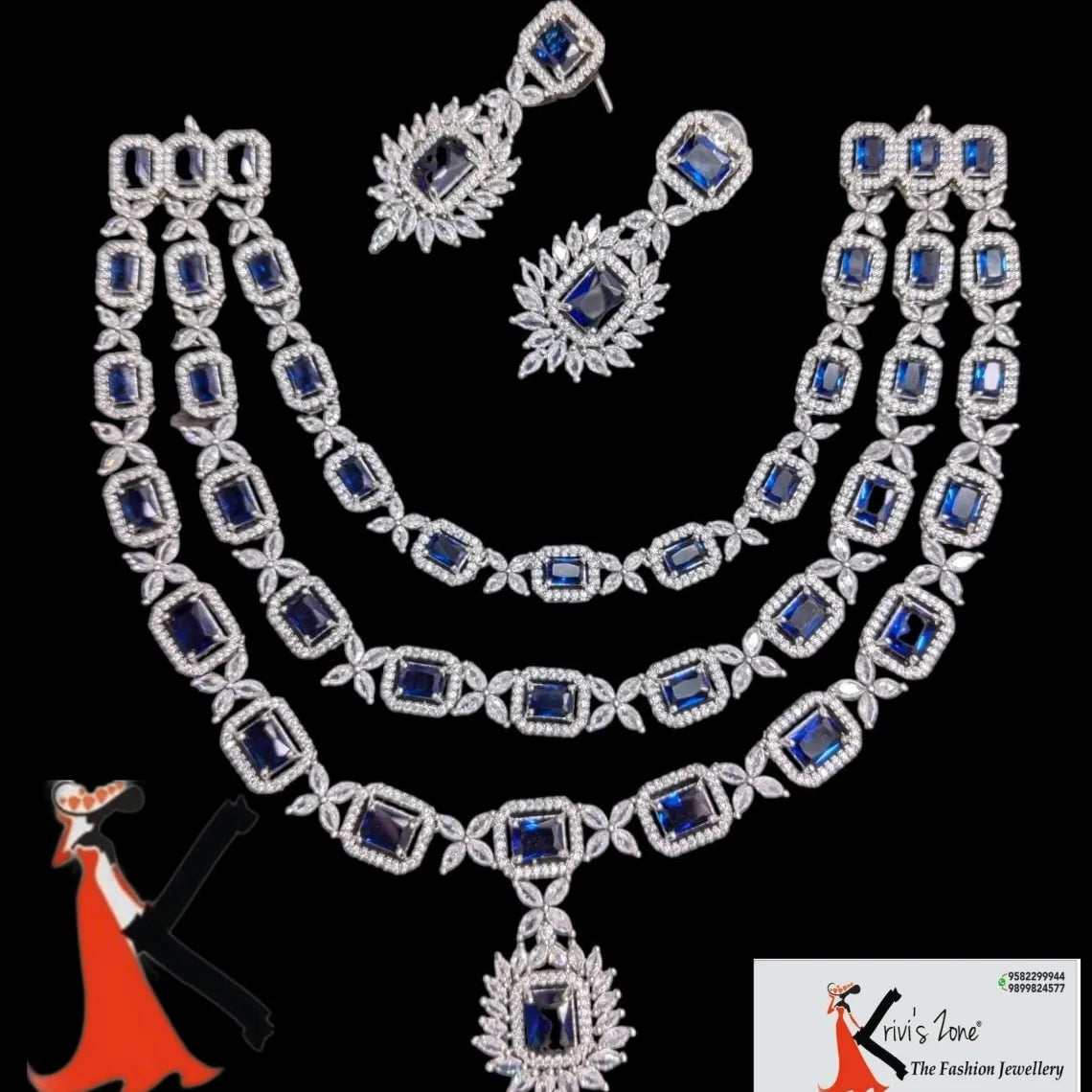 Triple Layer Starcut AD Jewellery Set
